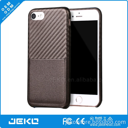 Hot carbon fiber leather cell phone case with card holder for iphone 7 7plus